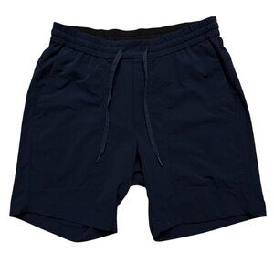 Lululemon Bowline Shorts Mens Size L Ripstop 8" Inseam Drawstring Stretch Blue